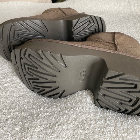 UGG Women's Grey Suede Platform Boots - Picture 3 of 7